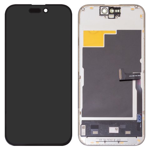 Дисплей JCID для iPhone 15 Pro, черный, с рамкой, HC, без ошибки, OLED  soft, Diagnosable, 120Hz