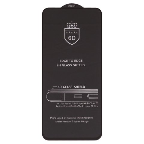 Защитное стекло ESD 6D для Xiaomi Poco X4 GT, совместимо с чехлом, Full Glue, Anti Static, без упаковки , черный