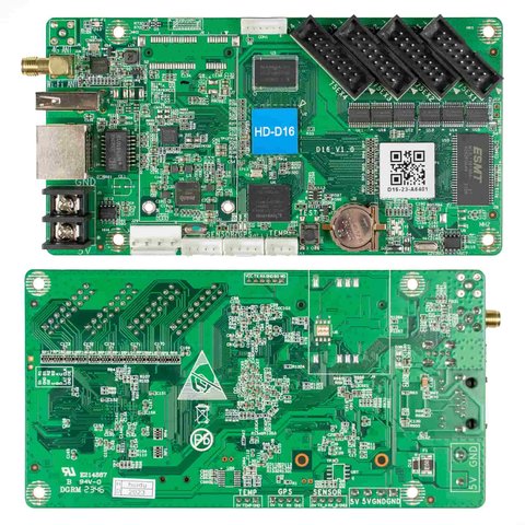 Контроллер LED дисплея Huidu HD D16 640×64, 320×128, 4 × HUB75B, с Wi Fi модулем 