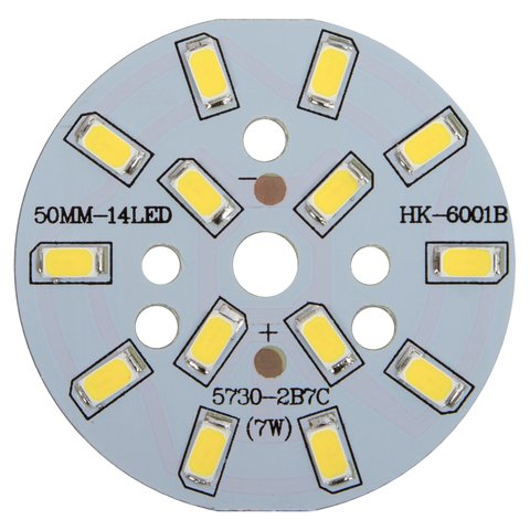 Placa PCB con diodos LED de 7 W (luz blanca fría, 840 lm, 50 mm)